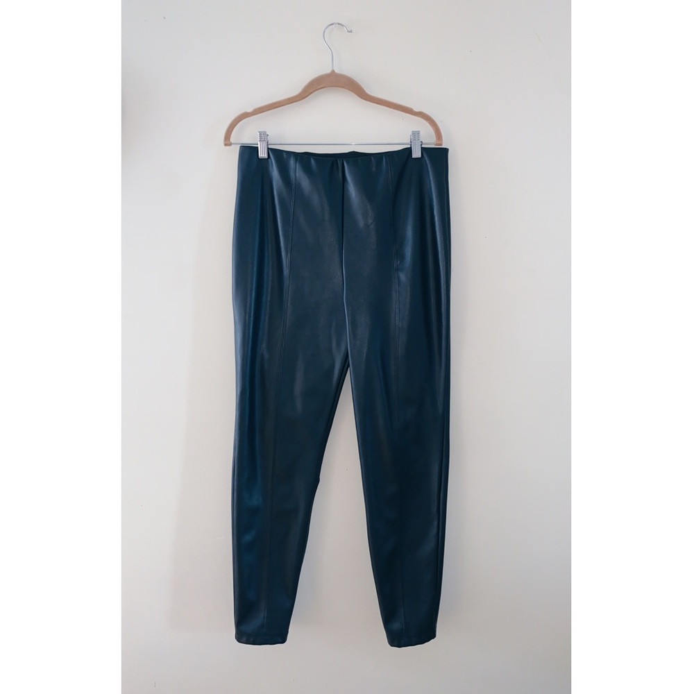 Black faux leather pants